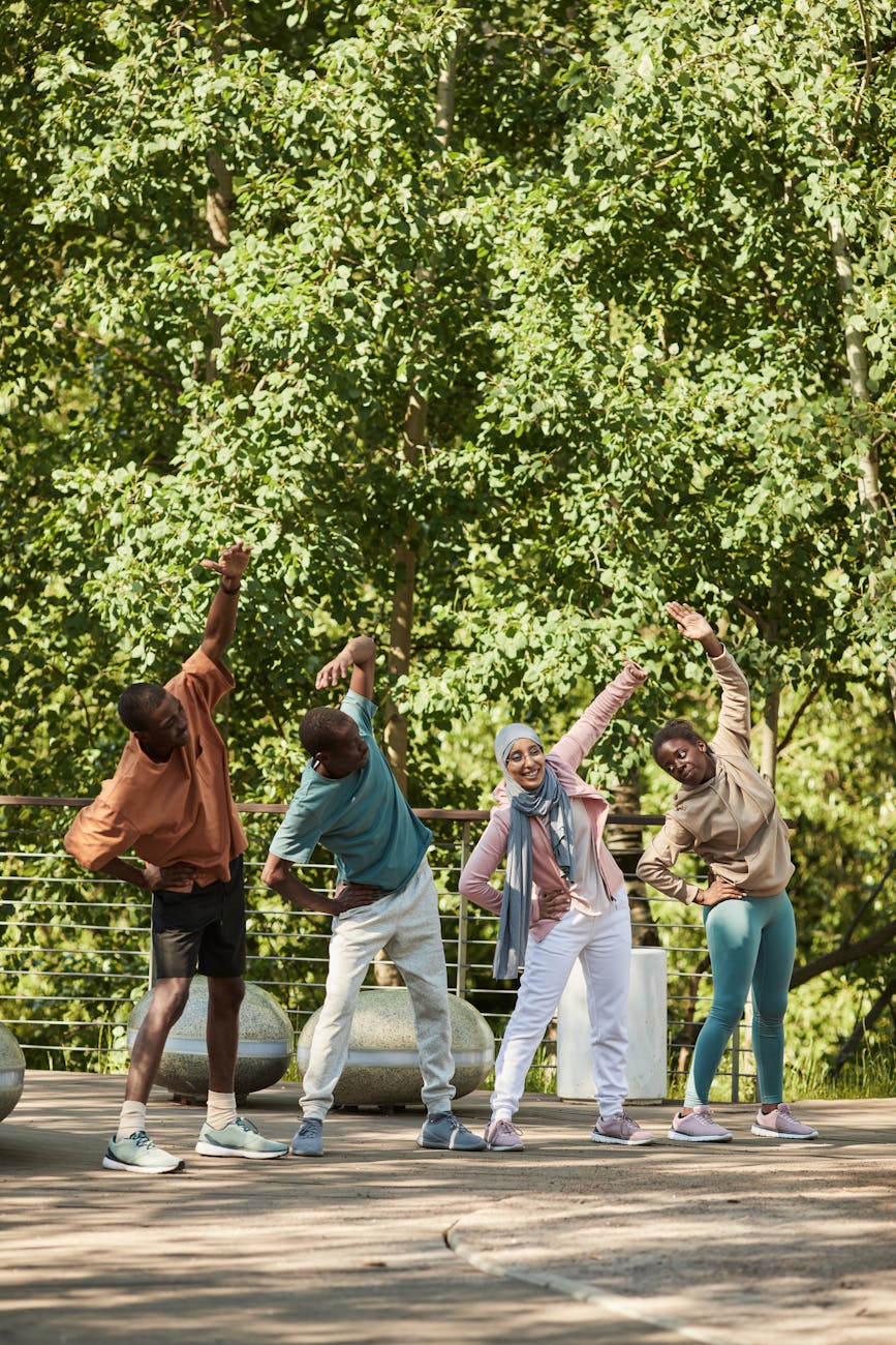 photo of people exercising together
